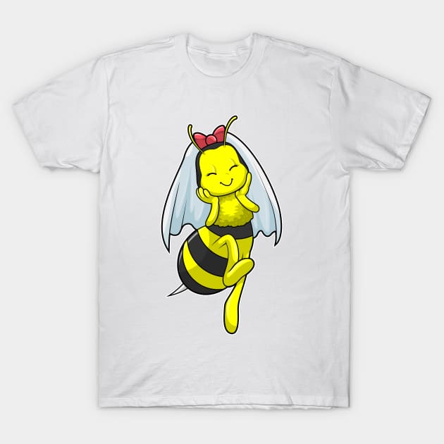 Bee as Bride at Wedding with Veil T-Shirt by Markus Schnabel